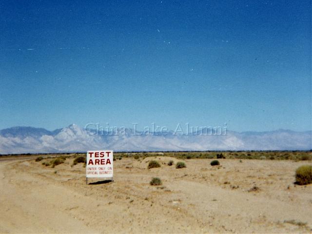 Test Area sign