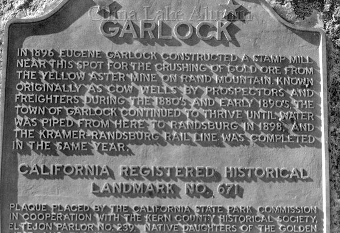 Garlock, CA Historical Plaque